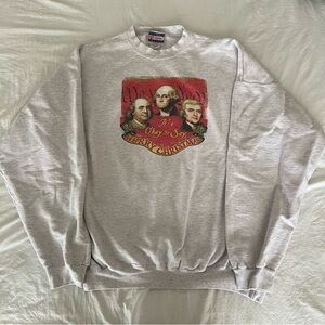 Vintage Hanes Gray Christmas Graphic Sweatshirt